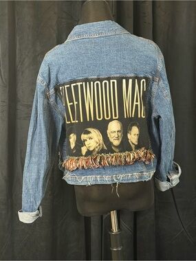 Soenny lane Custom made Fleetwood Mac Patch Denim Jacket - Blue